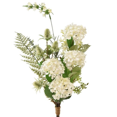 Product Artificial flower bouquet: snowball bush, wild teasel, fern, 65cm - decoration, natural look, easy care