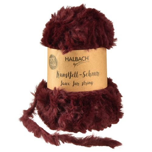 Floristik24 Faux Fur Cord Fluffy Decorative Cord Bordeaux 50g 30m