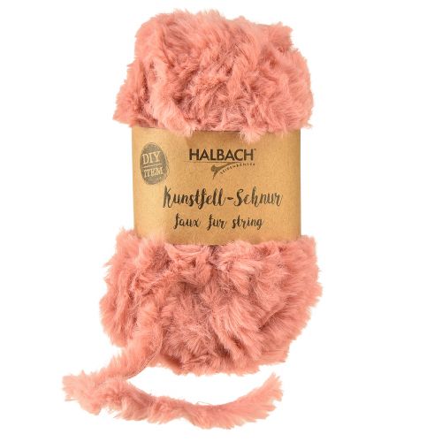 Faux fur cord pink cord decorative cord made of artificial fur 50g 30m