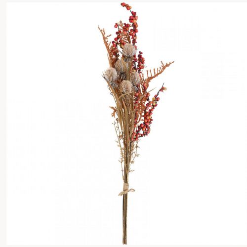 Product Artificial Plants Autumn Decoration Thistles Berries Fern 65cm Bunch