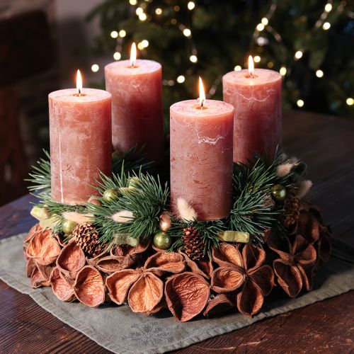 Dried Lotus Wreath, Decorative Door Wreath, 35cm | Floristik24.ie