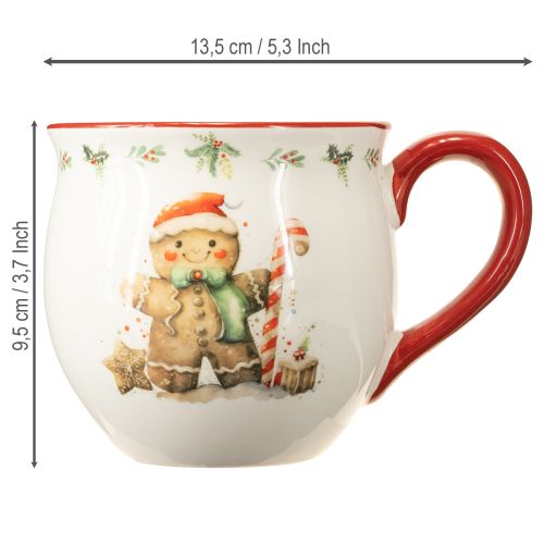 Floristik24 Gingerbread Man Mug Ceramic Christmas Mug H9.5cm