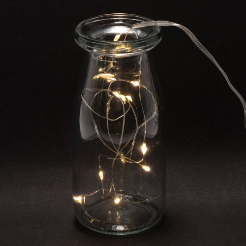 Battery-operated string lights for indoor use, warm white, 10 LEDs, 1m length, 6 pieces | Floristik24.ie