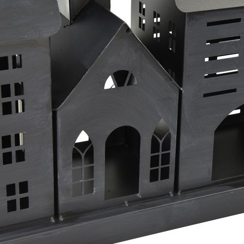 Floristik24 Anthracite metal light houses 80x15x35 cm – Elegant table decoration