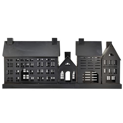 Floristik24 Anthracite metal light houses 80x15x35 cm – Elegant table decoration