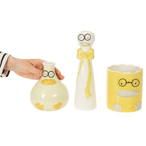 Ceramic Duck Figurines with Glasses – Set of 3 for Spring and Summer Décor, 25cm | Floristik24.ie