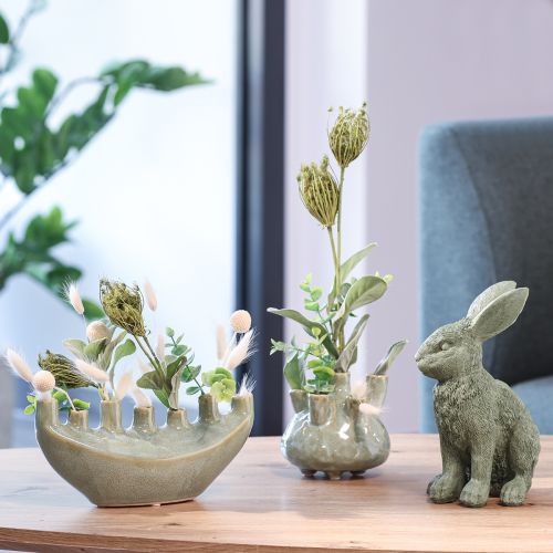 Product Maritime Decoration Vase Coral Design Light Green Ø14.5cm H14cm