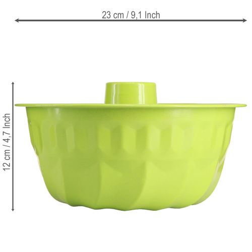 Metal decorative Bundt cake pan, apple green, Ø23cm H12cm | Floristik24.ie