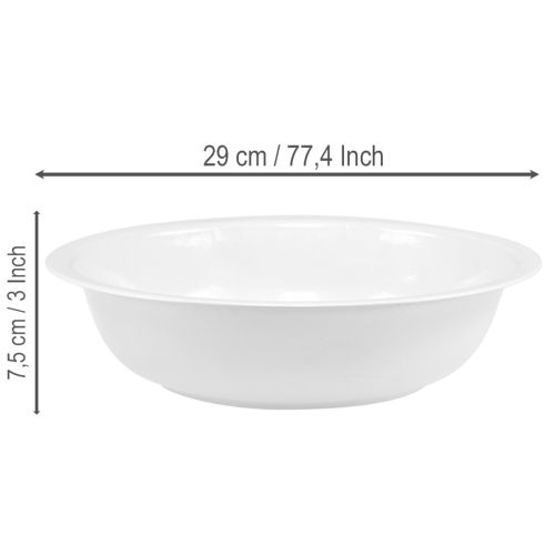 Product Metal bowl, white enamel look, Ø29cm, H7.5cm