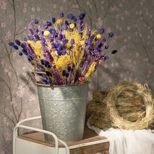 Floristik24 Metal pot for planting, planter with handles, planter silver, brown Ø21cm H30.5cm