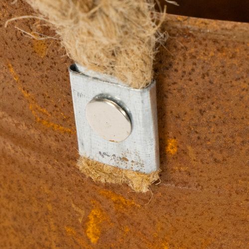 Metal pot with handles, herb pot, rust decoration Ø16.5cm H15cm | Floristik24.ie