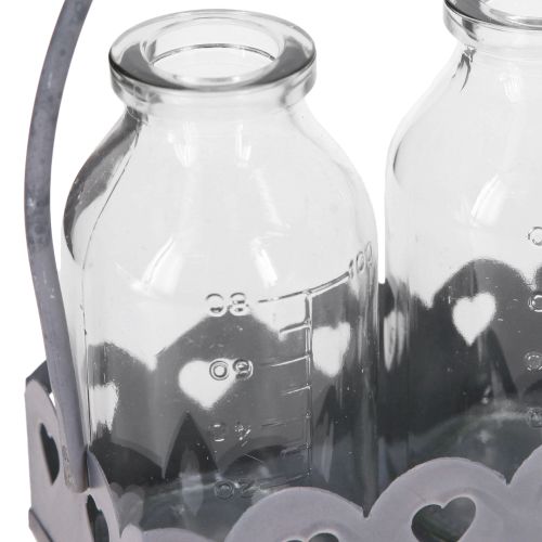 Product Mini Bottle Decorative Vase Tray Rectangular Grey 15.5x6cm