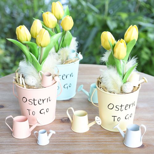 Floristik24 Mini Watering Can Metal Decoration Spring 4 Colors 5cm 8 Pcs