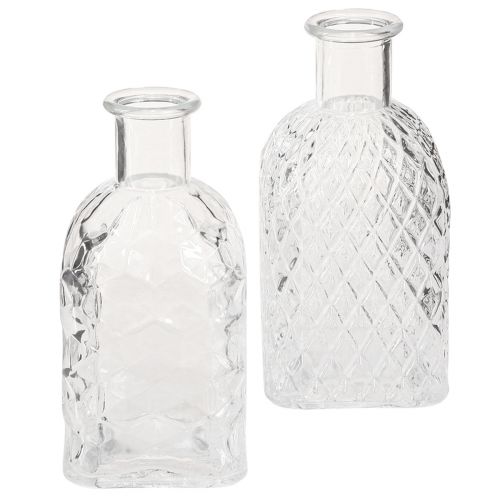 Floristik24 Mini Vases Square Glass Decorative Bottles H13cm 4pcs
