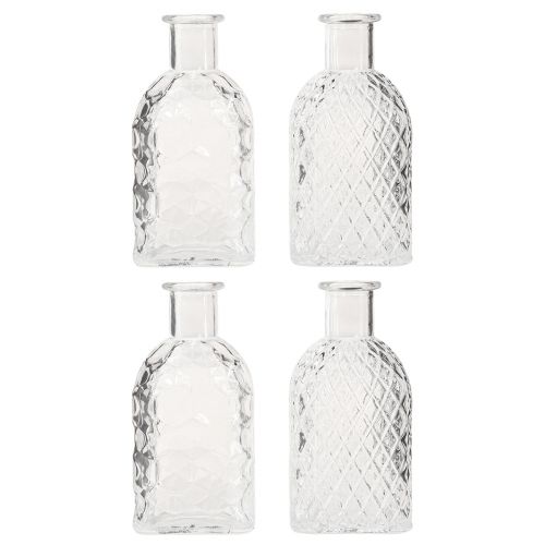 Floristik24 Mini Vases Square Glass Decorative Bottles H13cm 4pcs