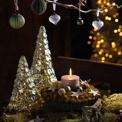 Product Mini Christmas tree with LED lighting green gold 28cm