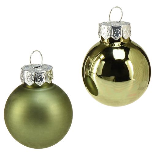 Floristik24 Mini Christmas tree balls glass green mix Ø2.5cm 22 pcs