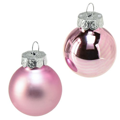 Floristik24 Mini Christmas tree balls glass light purple Ø2.5cm 22 pcs