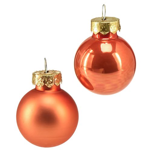 Floristik24 Mini Christmas balls glass Orange Pumpkin Ø2.5cm 22 pcs