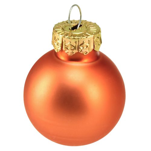 Product Mini Christmas balls glass Orange Pumpkin Ø2.5cm 22 pcs