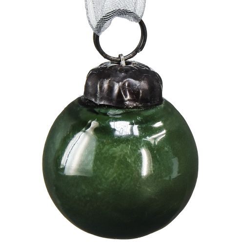 Product Mini Christmas balls glass balls green Ø3cm 18 pcs in glass