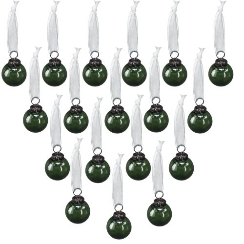 Product Mini Christmas balls glass balls green Ø3cm 18 pcs in glass