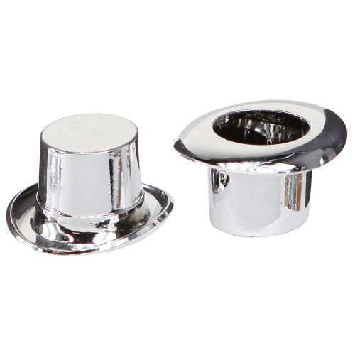 Floristik24 Mini cylinder, New Year's Eve decoration, table decoration for New Year Silver H2.5cm L5cm 9 pcs