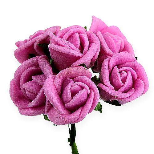 Floristik24 Mini foam roses Ø 1.5cm light purple 72 pcs