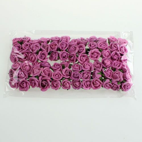 Floristik24 Mini foam roses Ø 1.5cm light purple 72 pcs