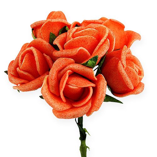 Floristik24 Mini foam roses Ø 1.5cm orange 72 pcs