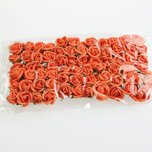 Floristik24 Mini foam roses Ø 1.5cm orange 72 pcs