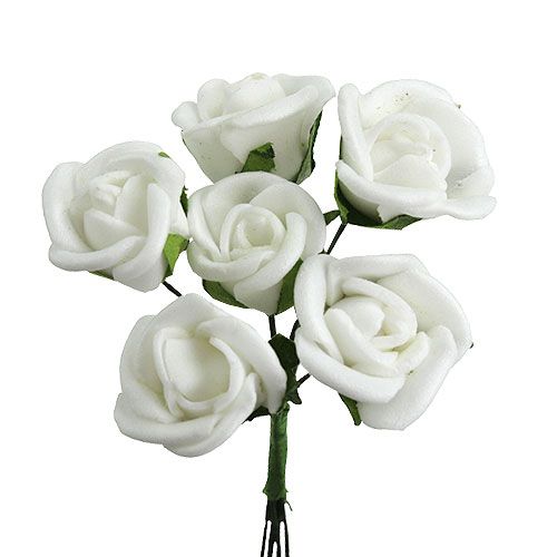 Floristik24 Mini foam roses Ø 1.5cm white 72 pcs
