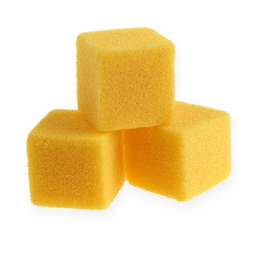 Floristik24 Wet pin foam mini cubes yellow 300p