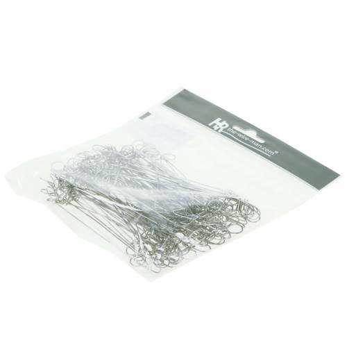 Product Eyelet binding wire silver galvanized 1mm x 120mm 100 pcs