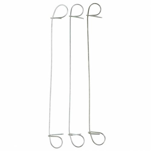 Eyelet binding wire silver galvanized 1mm x 120mm 100 pcs