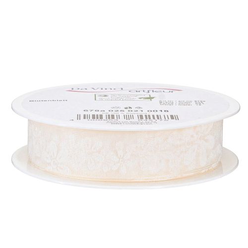 Product Organza ribbon flower gift ribbon cream 25mm 18m