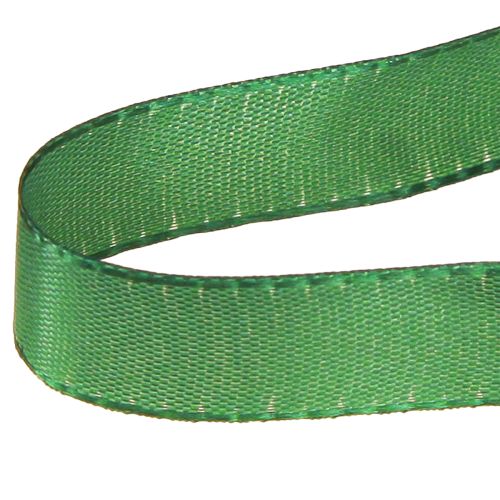 Product Decorative ribbon green gift ribbon selvedge dark green 15mm 3m x 10 pcs
