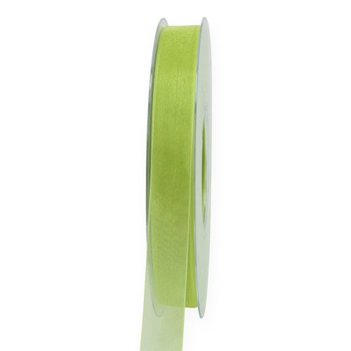 Organza ribbon in light green 15mm 50m