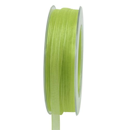 Floristik24 Organza ribbon in light green 7mm 50m