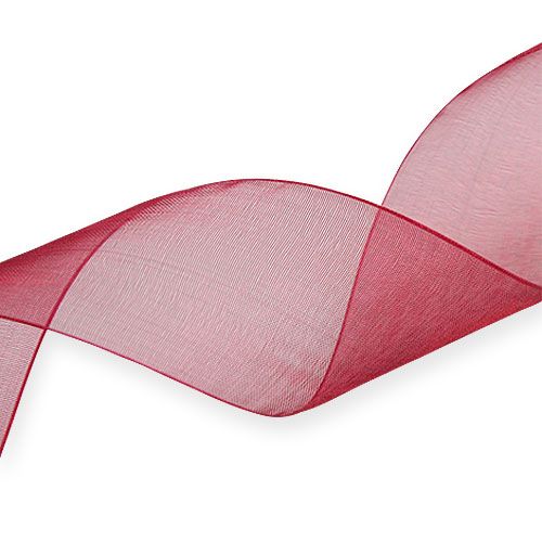Product Organza ribbon made of organza fabric Bordeaux 40mm 50m