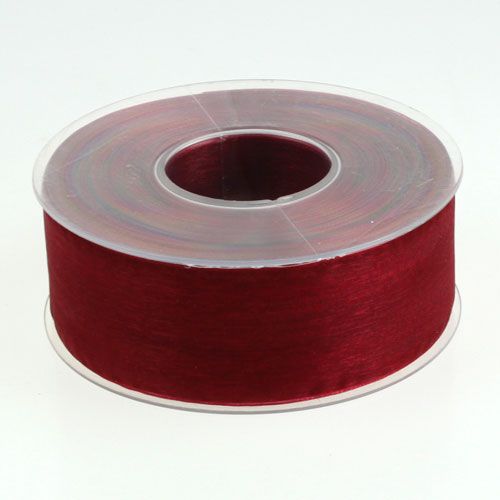 Product Organza ribbon made of organza fabric Bordeaux 40mm 50m