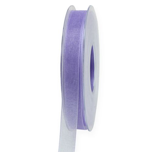 Floristik24 Organza ribbon gift ribbon purple ribbon selvedge 15mm 50m