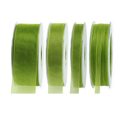 Organza ribbon moss green 50m