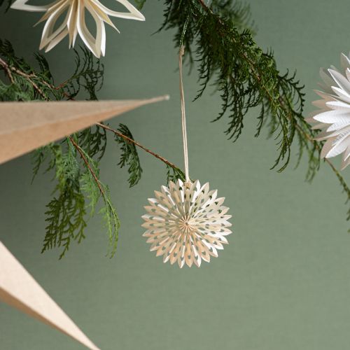 Product White paper star Christmas tree ornament, hanging decoration, Ø10cm, 6 pieces
