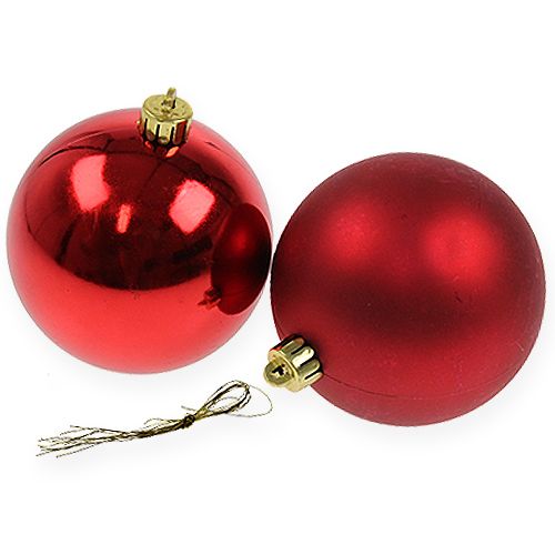 Floristik24 Christmas ball red 10cm 4pcs