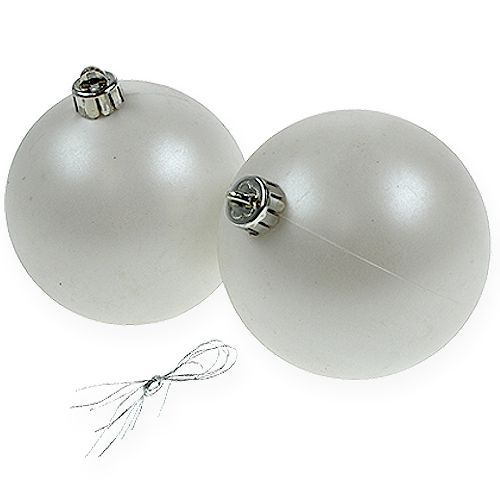 Floristik24 Christmas ball plastic white 6cm 12pcs