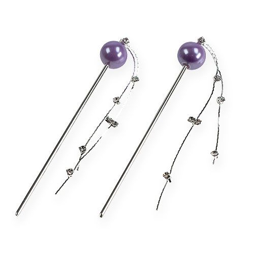 Floristik24 Decorative pin with pearl 11.5cm 6pcs