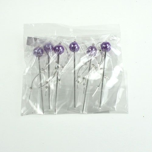 Floristik24 Decorative pin with pearl 11.5cm 6pcs