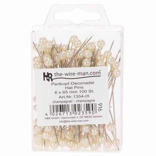 Pearl-headed pins Ø6mm 65mm