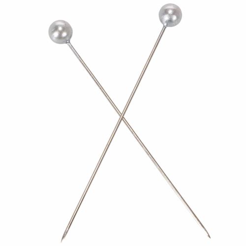 Pearl-headed pins Ø6mm 65mm silver | Floristik24.ie